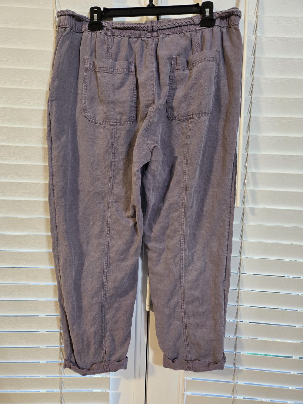 C&C California Lavender Linen Pants With Braided Belt Sz XL - Picture 3 of 5